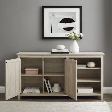 Mila Angled Groove Buffet Sideboard & TV Stand-Dining / Kitchen-Parc Decor