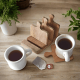 Mini Wooden Cutting Board Coasters with Caddy-Coasters-Parc Decor