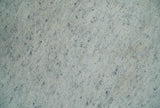 Minimalist Fine Hand Knotted Ivory and Silver 9x12 Rug Made with Fine Wool, Solid Rug | AC37912