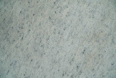 Minimalist Fine Hand Knotted Ivory and Silver 9x12 Rug Made with Fine Wool, Solid Rug | AC37912