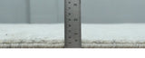 Minimalist Fine Hand Knotted Ivory and Silver 9x12 Rug Made with Fine Wool, Solid Rug | AC37912