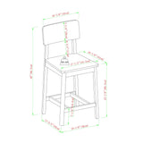 Minimalist Solid Wood Counter Stool, Set of 2