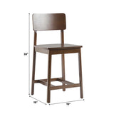 Minimalist Solid Wood Counter Stool, Set of 2
