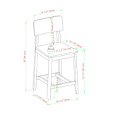 Minimalist Solid Wood Counter Stool, Set of 2-Dining / Kitchen-Parc Decor