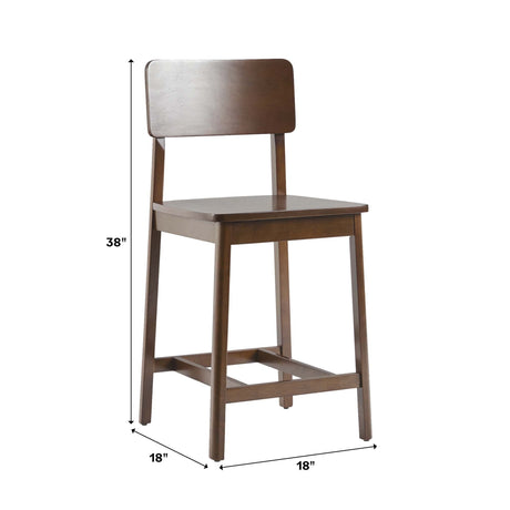 Minimalist Solid Wood Counter Stool, Set of 2-Dining / Kitchen-Parc Decor