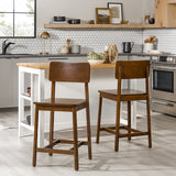 Minimalist Solid Wood Counter Stool, Set of 2-Dining / Kitchen-Parc Decor