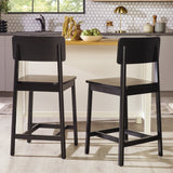 Minimalist Solid Wood Counter Stool, Set of 2-Dining / Kitchen-Parc Decor