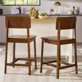 Minimalist Solid Wood Counter Stool, Set of 2-Dining / Kitchen-Parc Decor