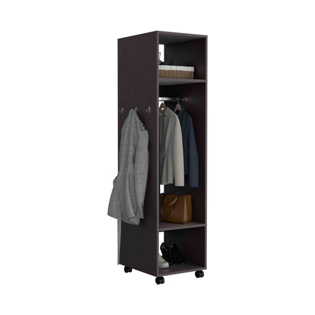 Minimalist Tall Wardrobe Armoire Storage Cabinet with Mirrorlook-Storage & Organization-Parc Decor