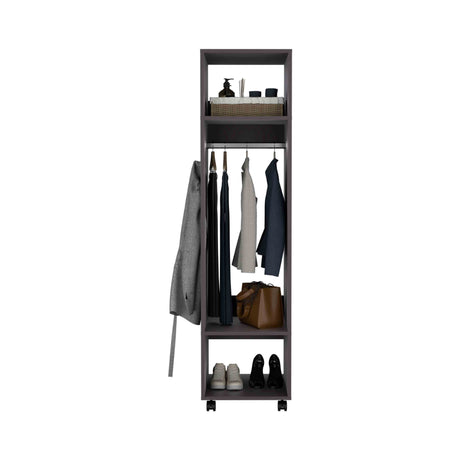 Minimalist Tall Wardrobe Armoire Storage Cabinet with Mirrorlook-Storage & Organization-Parc Decor