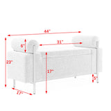 Minimalist Upholstered Linen Storage Bench-Bedroom-Parc Decor