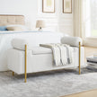 Minimalist Upholstered Linen Storage Bench-Bedroom-Parc Decor