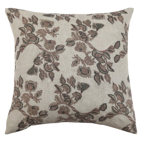 Mira Linen Floral Throw Pillow Cover, Orchid-Floral Pillows-Parc Decor