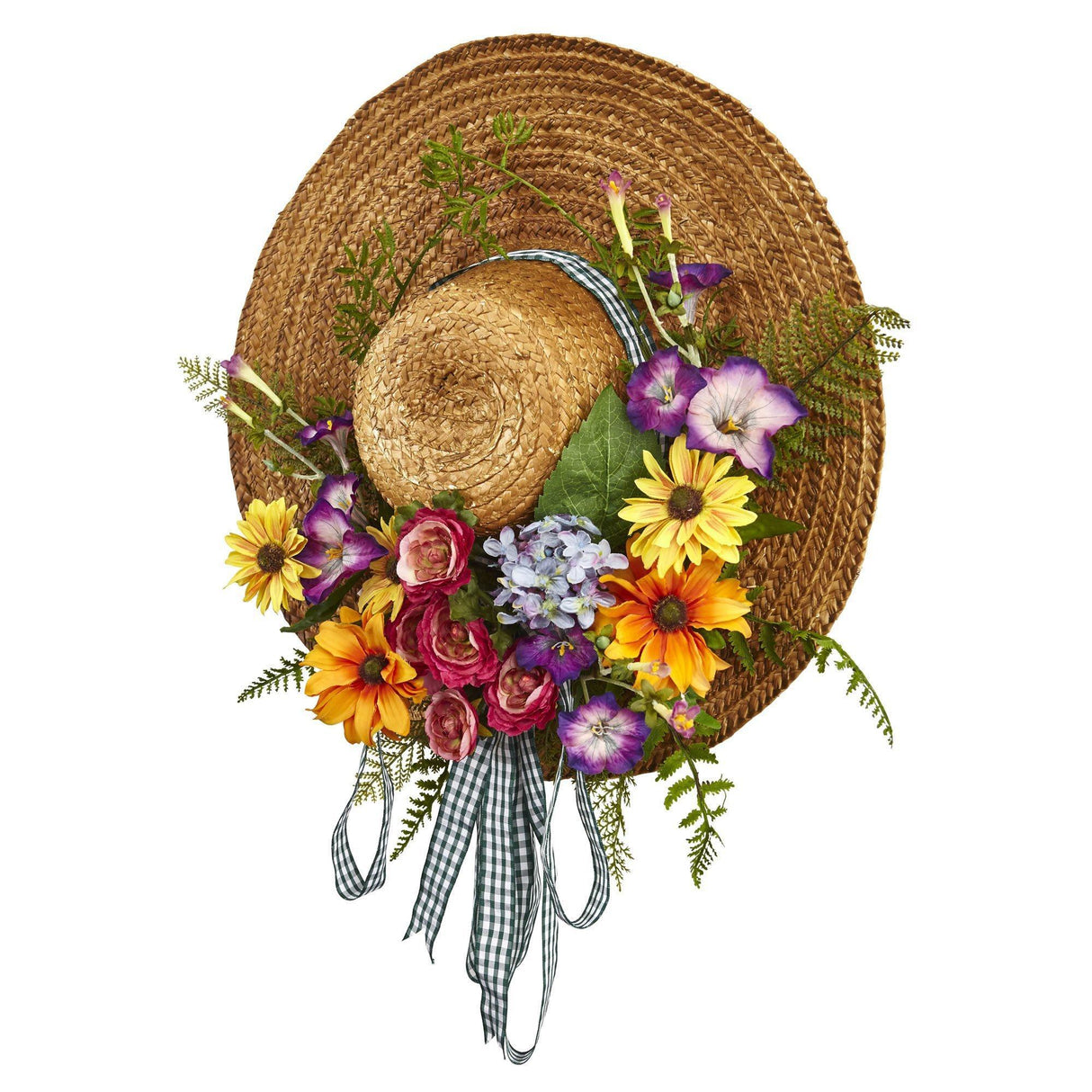 Mixed Flower Hat Wreath-Wreath-Parc Decor