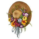Mixed Flower Hat Wreath-Wreath-Parc Decor