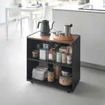 Mobile Hideaway Storage Cart (23" H) - Steel + Wood