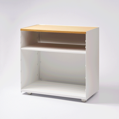 Mobile Hideaway Storage Cart (23" H) - Steel + Wood