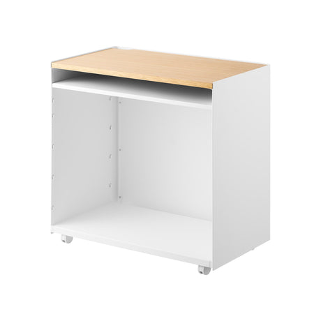 Mobile Hideaway Storage Cart (23" H) - Steel + Wood
