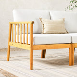 Modern 3-Piece Spindle Solid Wood Outdoor L-Shaped Sectional Set-Outdoor-Parc Decor