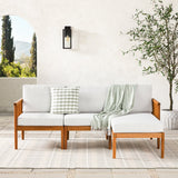 Modern 3-Piece Spindle Solid Wood Outdoor L-Shaped Sectional Set-Outdoor-Parc Decor