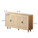 Modern 4-Door Rattan Storage Sideboard TV Stand-Dining / Kitchen-Parc Decor