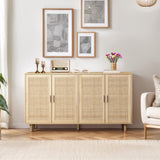 Modern 4-Door Rattan Storage Sideboard TV Stand-Dining / Kitchen-Parc Decor