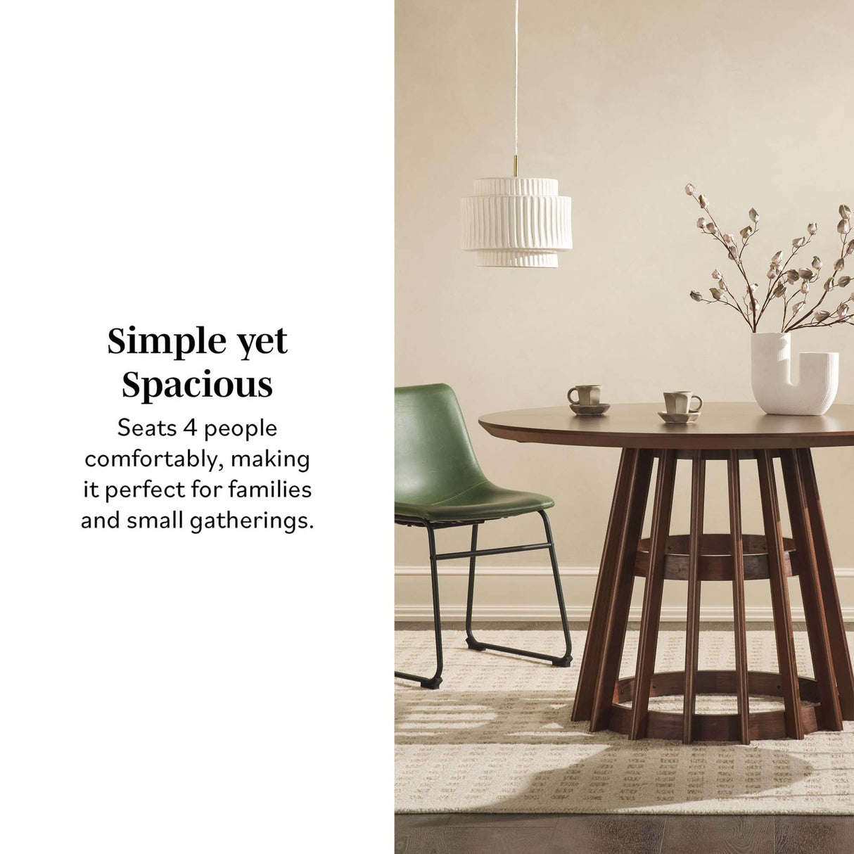 Modern 48 Round Solid Wood Dining Table-Dining / Kitchen-Parc Decor