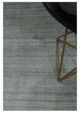 Modern 5x6.5 Gray and Silver Blended Wool Hand Woven Area Rug