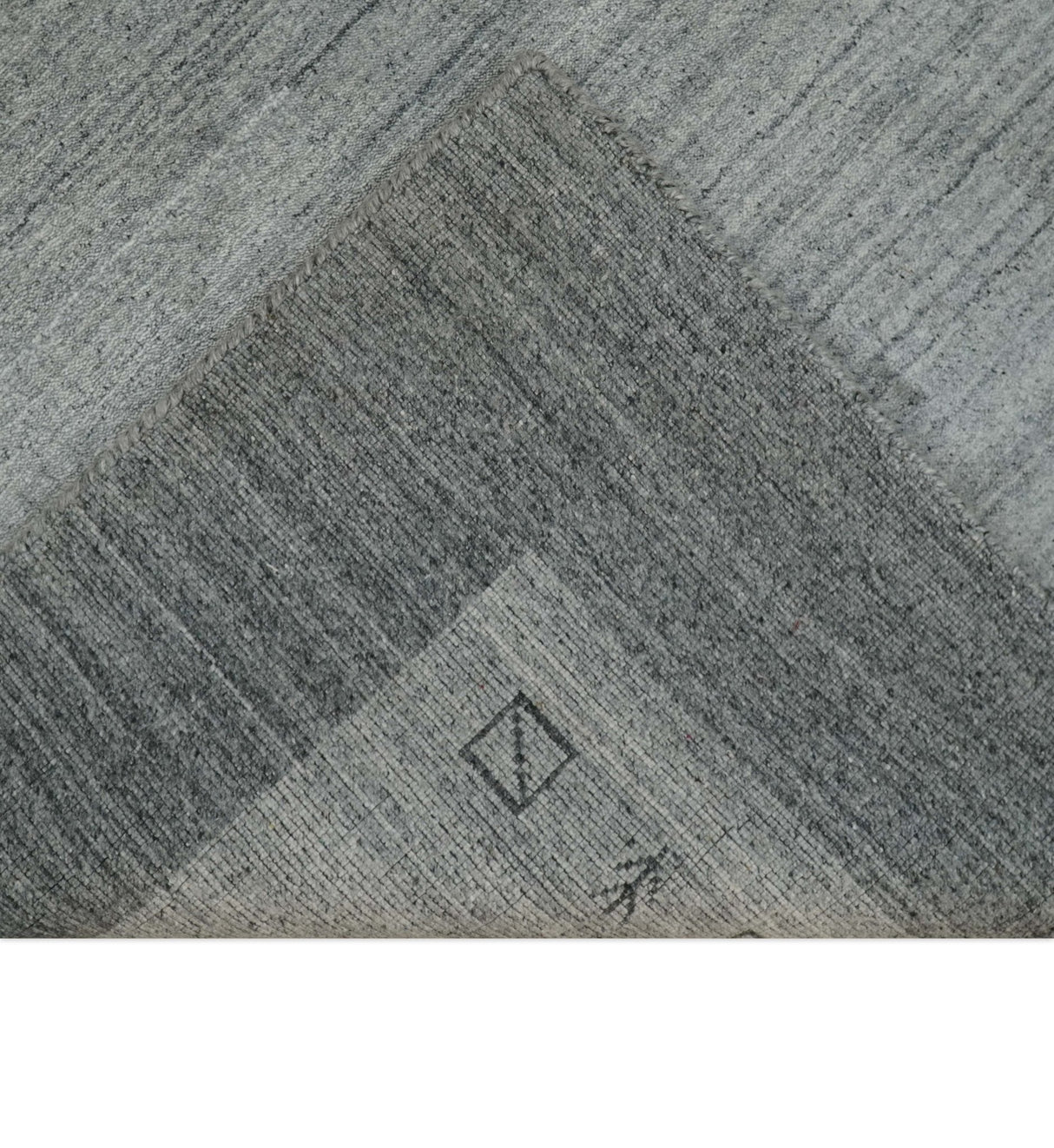 Modern 5x6.5 Gray and Silver Blended Wool Hand Woven Area Rug