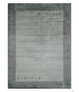 Modern 5x6.5 Gray and Silver Blended Wool Hand Woven Area Rug