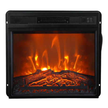 Modern 66" LED TV Stand with 23" Insert Electric Fireplace for Living Room
