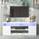 Modern 68 Inch TV Stand Media Console with LED Lights for Living Room-电视柜-Parc Decor