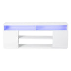 Modern 68 Inch TV Stand Media Console with LED Lights for Living Room