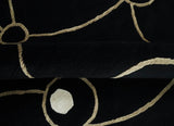 Modern 6x8 Black and Gold Wool and Silk Hand Woven Rug