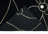 Modern 6x8 Black and Gold Wool and Silk Hand Woven Rug