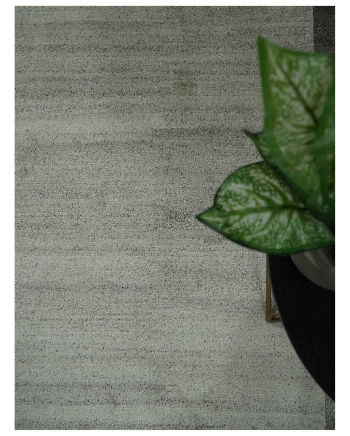 Modern 6x8 Ivory and Silver Wool Hand Woven Area Rug