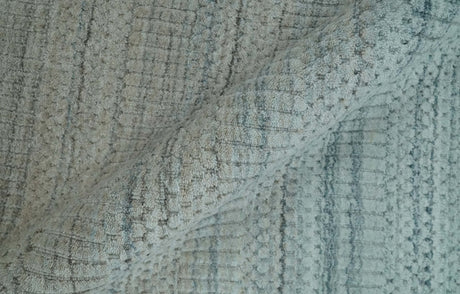 Modern 8x10 Hand Made Silver and Brown Blended Wool Flatwoven Area Rug