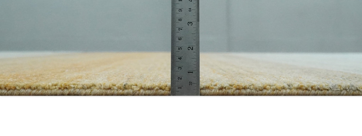 Modern 8x10 Hand Made Silver and Brown Blended Wool Flatwoven Area Rug