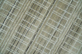 Modern 8x10 Hand Made Striped Olive and White Blended Wool Area Rug