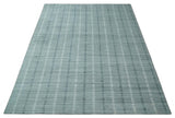Modern 8x10 Hand Made striped silver and Gray Blended Wool Area Rug