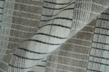 Modern 8x10 Hand Made Stripes Ivory and Brown Wool Flatwoven Area Rug