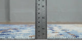 Modern Abstract 2x3 Blue And beige Bamboo Silk Hand Knotted Area Rug