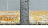 Modern Abstract 6x9 Gold and Ivory Recycled Art Silk Area Rug