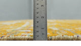 Modern Abstract 6x9 Gold and Ivory Recycled Art Silk Area Rug