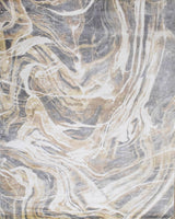 Modern Abstract Beige And Gray Hand Loom 8x10 Wool Rug