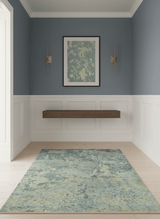 Modern Abstract Beige, Gray and Silver Hand loom 5x8 Wool and Viscose Area Rug
