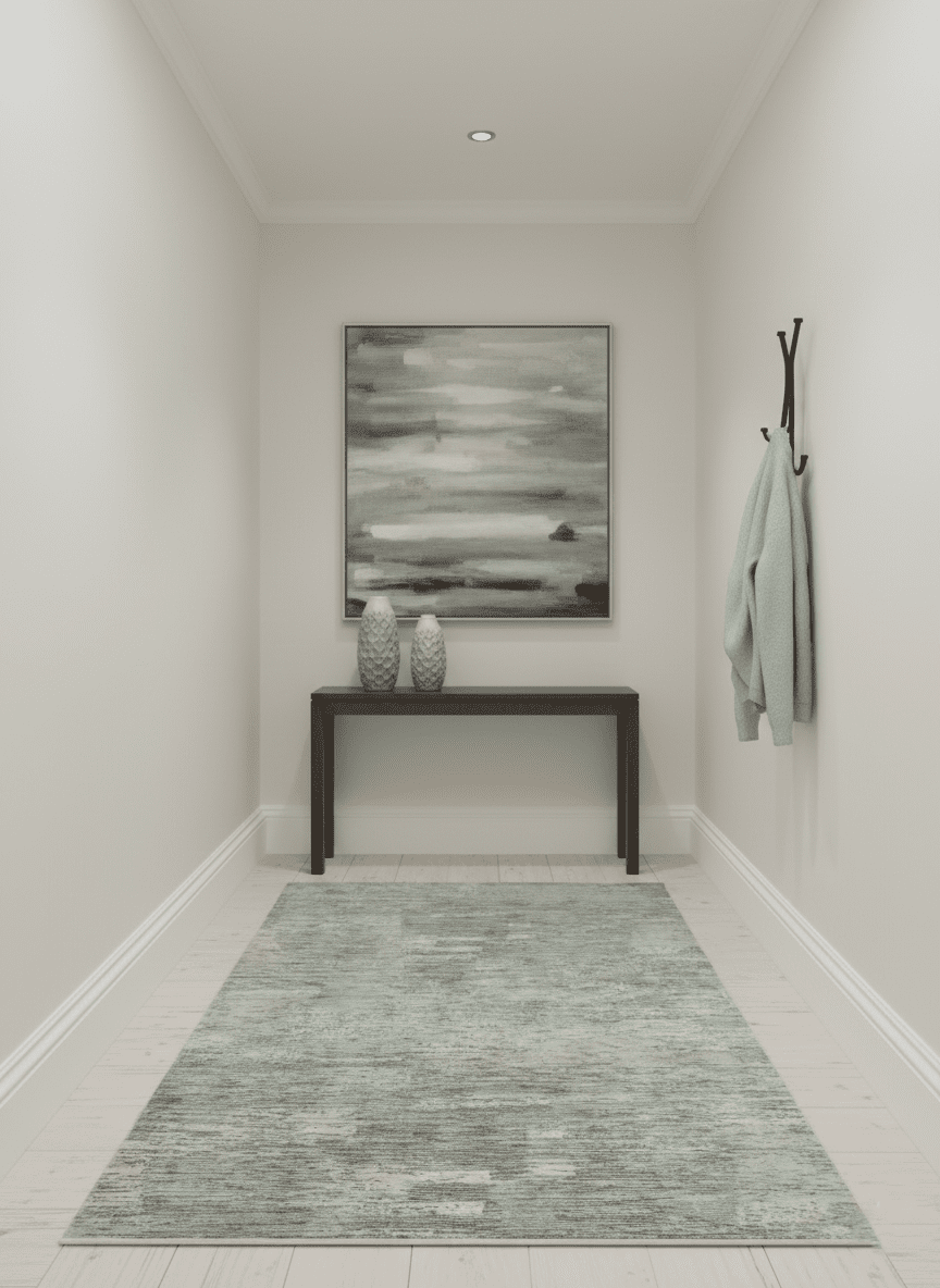 Modern Abstract Beige, silver, Gray and Charcoal 5x8 Hand loom Viscose Area Rug