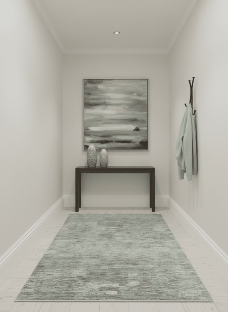 Modern Abstract Beige, silver, Gray and Charcoal 5x8 Hand loom Viscose Area Rug