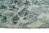 Modern Abstract Blue and Beige Hand Knotted 8x10 Bamboo Silk Rug