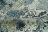 Modern Abstract Blue and Beige Hand Knotted 8x10 Bamboo Silk Rug